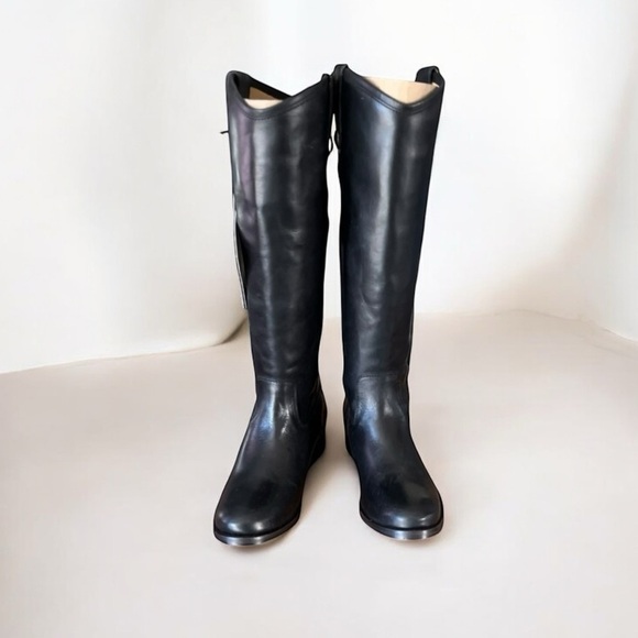 🌻NEW FRYE Melissa Button Equestrian Style Black Leather Boots || Size 5.5 - Picture 7 of 12